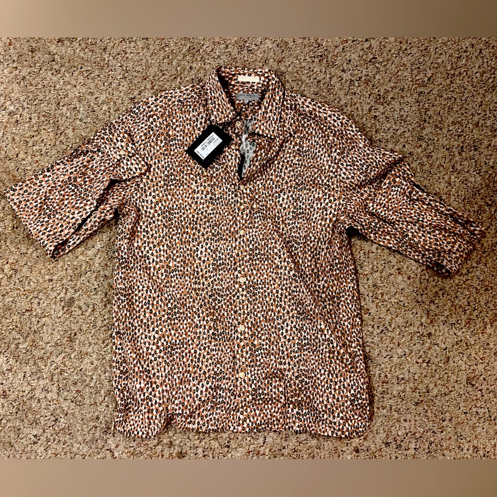 NWT Ted Baker London Dunston Retro Dot Button Up